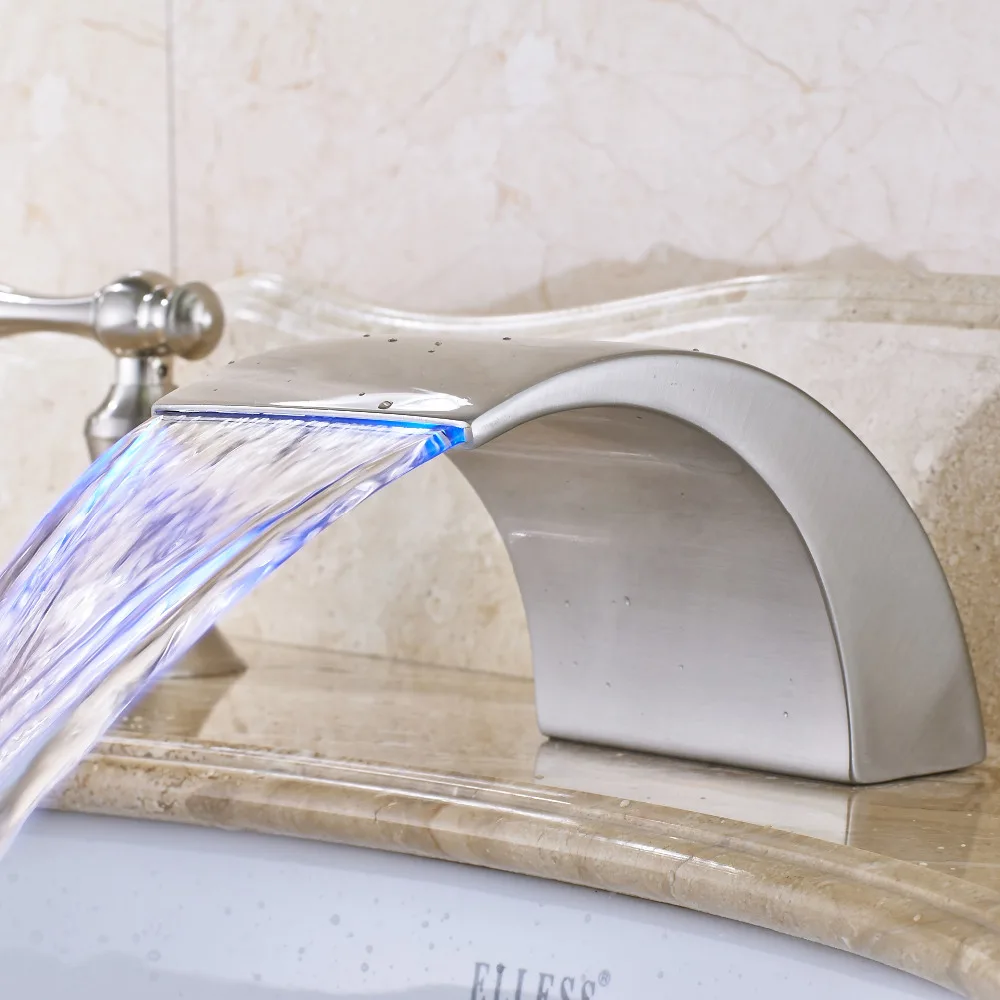 Смеситель для ванной Uythner никель Матовый смеситель с двумя ручками три отверстия