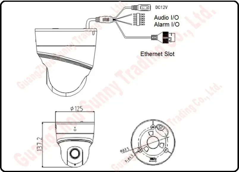 Китайская Встроенная версия компактная PTZ камера 4 МП с поддержкой Wi Fi ONVIF слот для