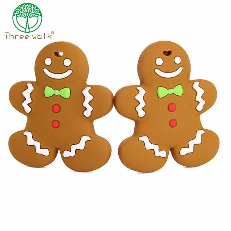 

2pcs BPA Free Silicone Baby Teething Toy The Gingerbread Man