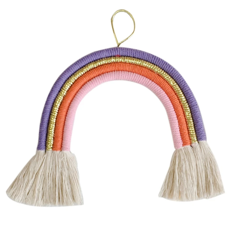 Скандинавские плетеные радужные настенные гобелены с кисточкой макраме ручной
