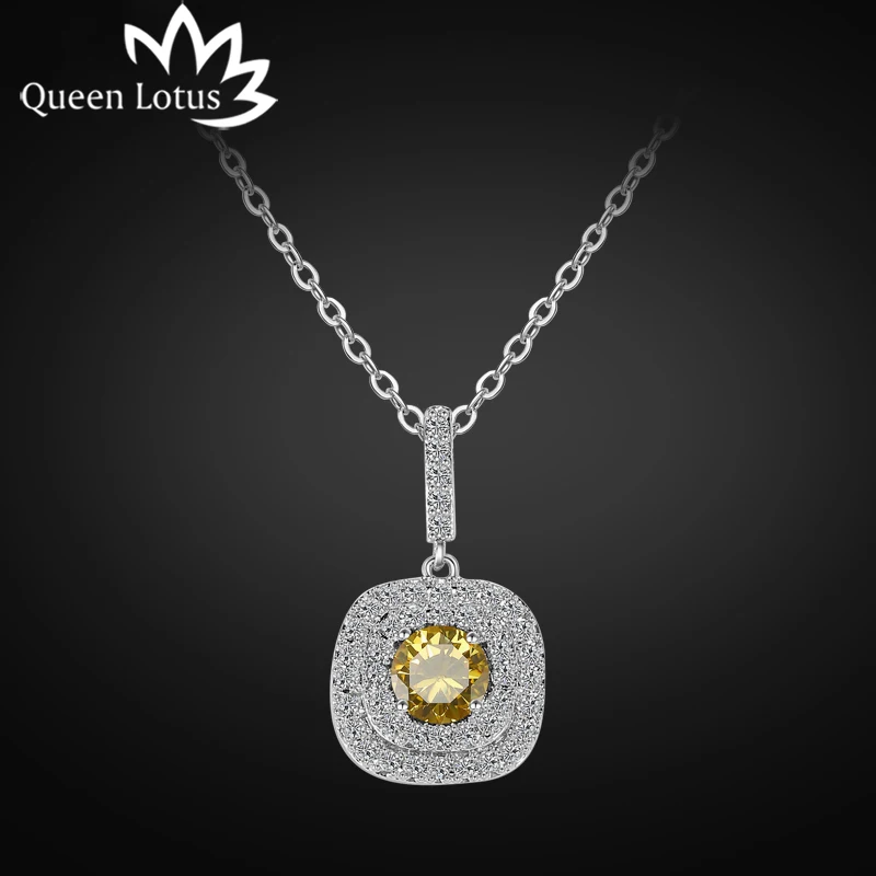 Модное ожерелье Queen Lotus для женщин микро мозаика кулон цепочка из четырех цветов с