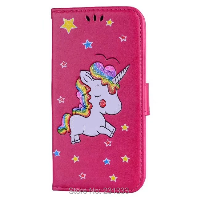 Glitter Unicorn Wallet Leather Case Pouch For Iphone X XS Max XR 8 7 PLUS 6 6S 5 5S SE Horse Star TPU Stand ID Card Cover 50PCS | Мобильные