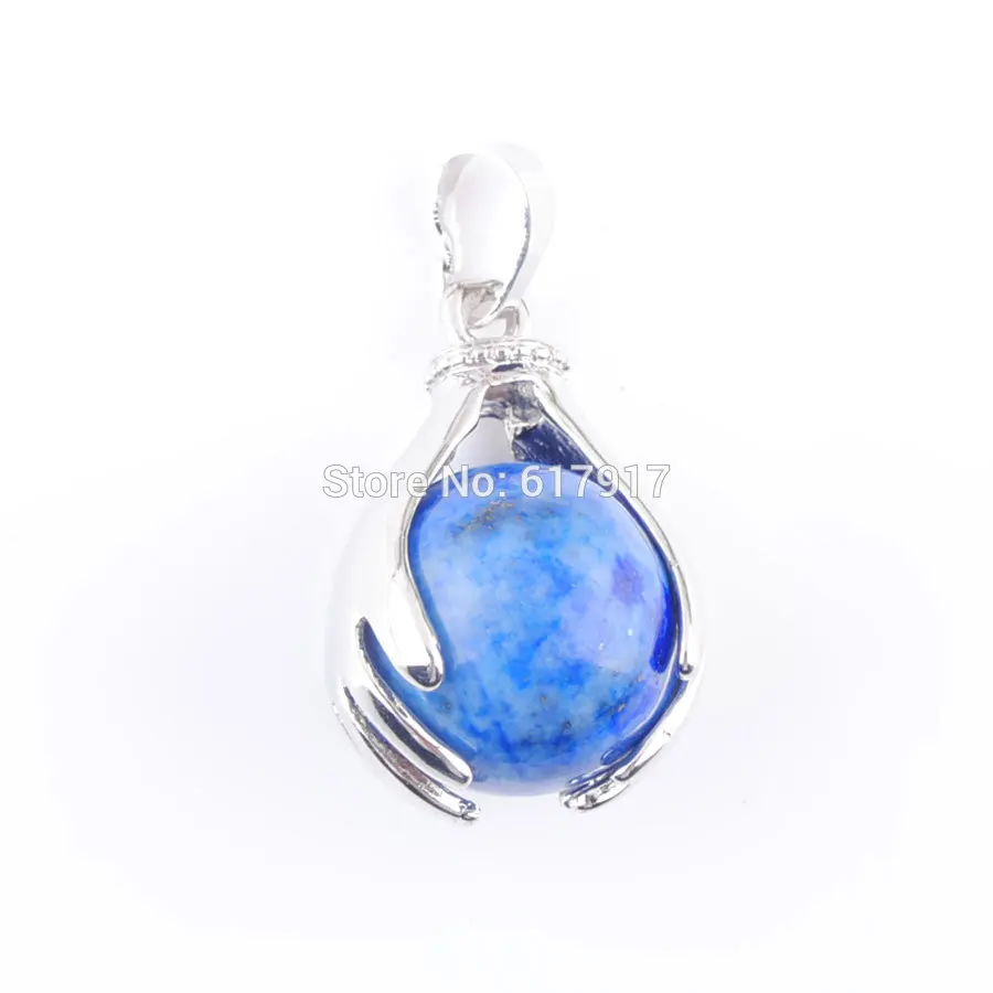 Lapis Lazuli TN3146 RONGZUAN натуральный Лазурит аметисты Роза кварца круглый шар камень шарик обе подвески в форме рук Рейки Чакра Ювелирные изделия 1 шт. TBN312 - Окраска металла: Lapis Lazuli TN3146