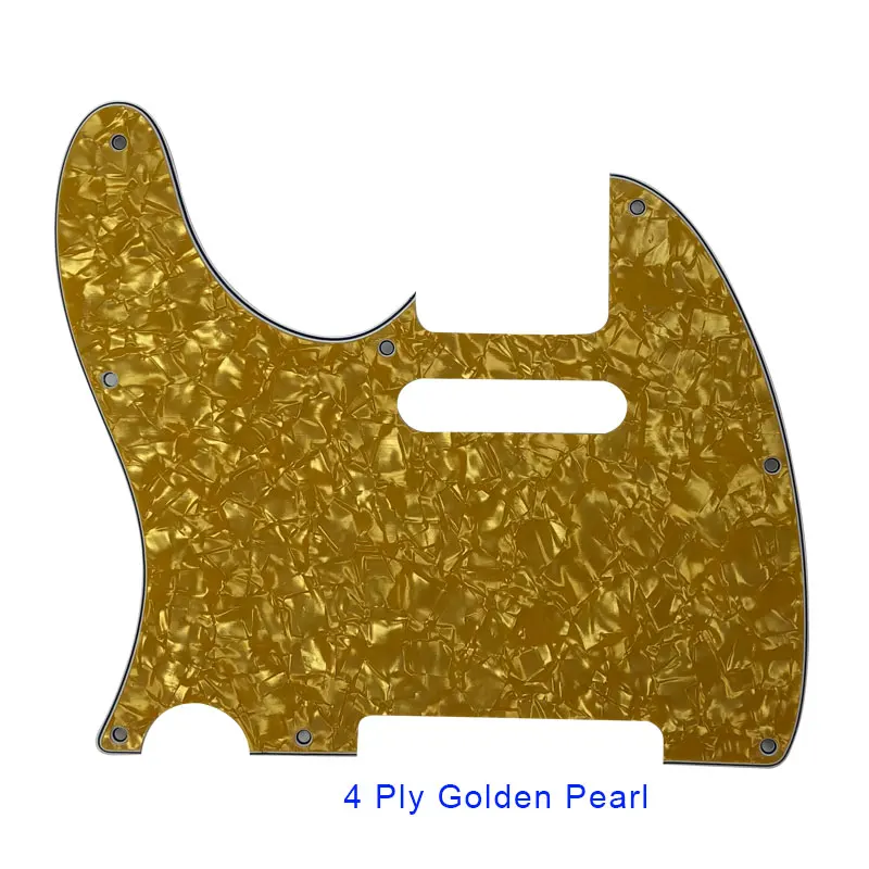Pleroo Гитары аксессуары для левой руки Pickguards для американский Стандартный Tele гитара Telecaster 8 Винт гитара отверстия защитная пластина - Цвет: 4ply golden pearl