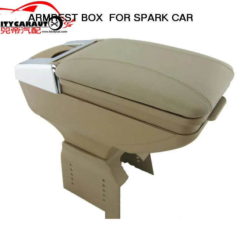 CITYCARAUTO самое большое пространство+ люкс+ USB для SPARK автомобильный подлокотник коробка центральный ящик для хранения с подстаканником светодиодный USB подходит для SPARK
