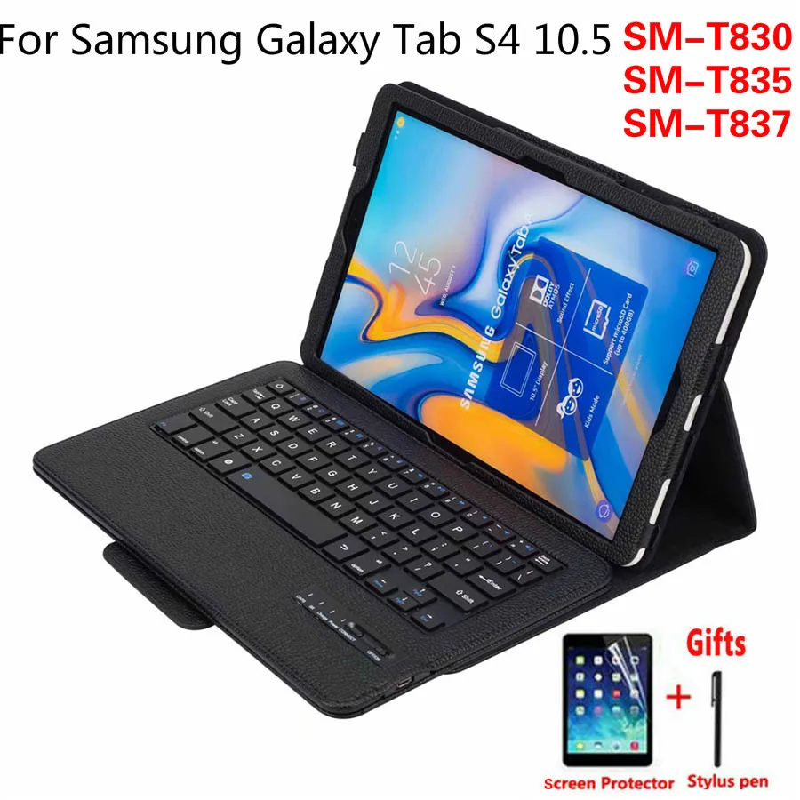 Чехол-подставка в стиле личи для Samsung Galaxy Tab S4 10 5 T830 T835 T837 SM-T835 Съемная Беспроводная