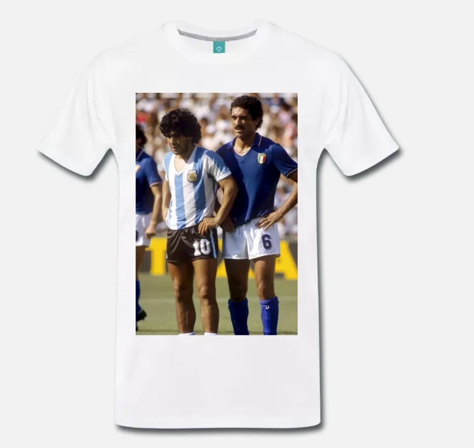 Футболка MAGLIA ITALIA MUNDIAL SPAGNA 82 GENTILE MARADONA ANNI football Cool casual pride Мужская Унисекс модная