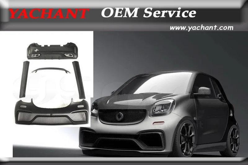FRP Стекловолоконный Корпус Комплект подходит для 2015 2017 Smart Fortwo C453 AMG передний и