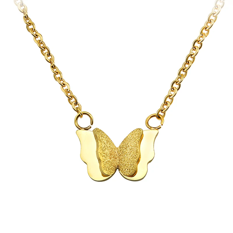 Ожерелье с подвеской бабочкой для женщин тонкое ожерелье золотистого цвета из