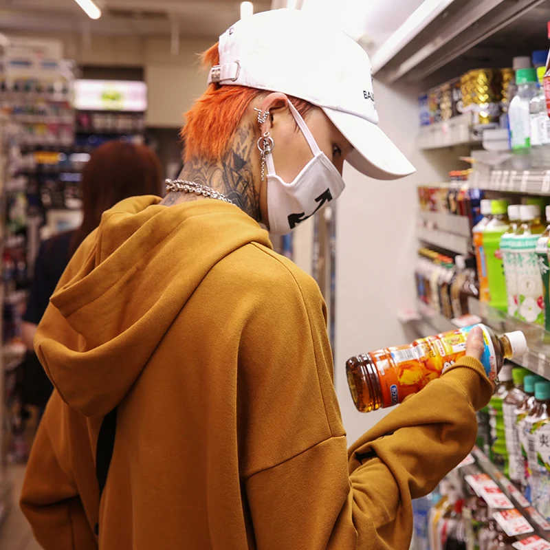 2018 Осенняя мужская хип-хоп негабаритная индивидуальная простая с капюшоном