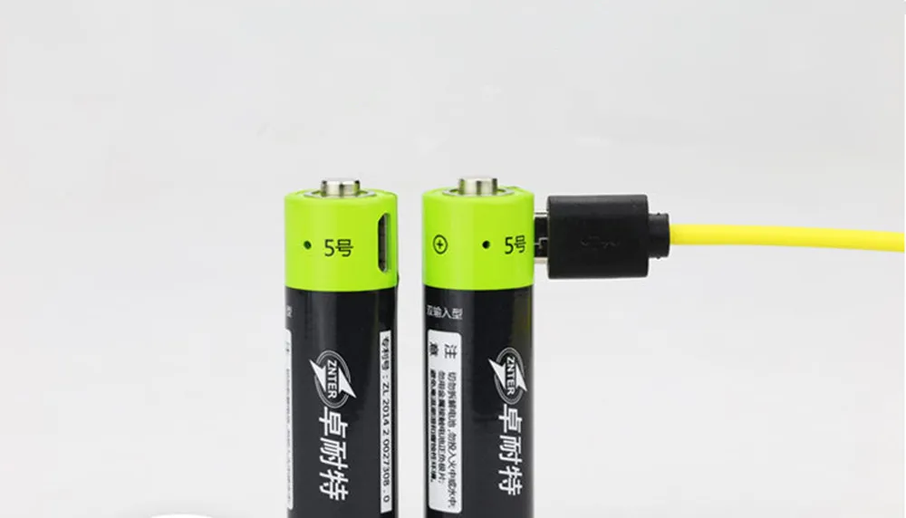 4 шт Новинка ZNTER 1,5 V 1250mAh AA перезаряжаемая батарея USB перезаряжаемая литий-полимерная батарея с микро USB кабелем Быстрая зарядка