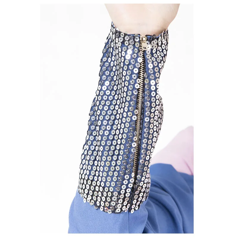 Новые однотонные мусульманские платья с блестками для женщин длинным рукавом