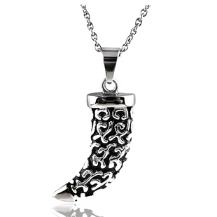 10 шт./лот кинжал волк зубы 316L Нержавеющая сталь кулон ожерелья никогда не увядает