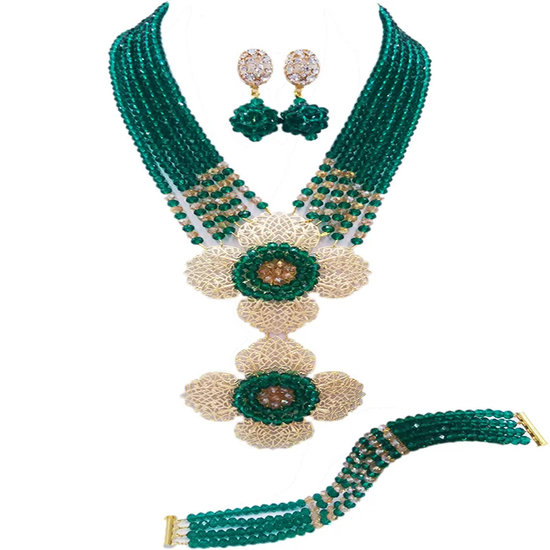 Модное бирюзовое зеленое массивное ожерелье нигерийские Свадебные африканские