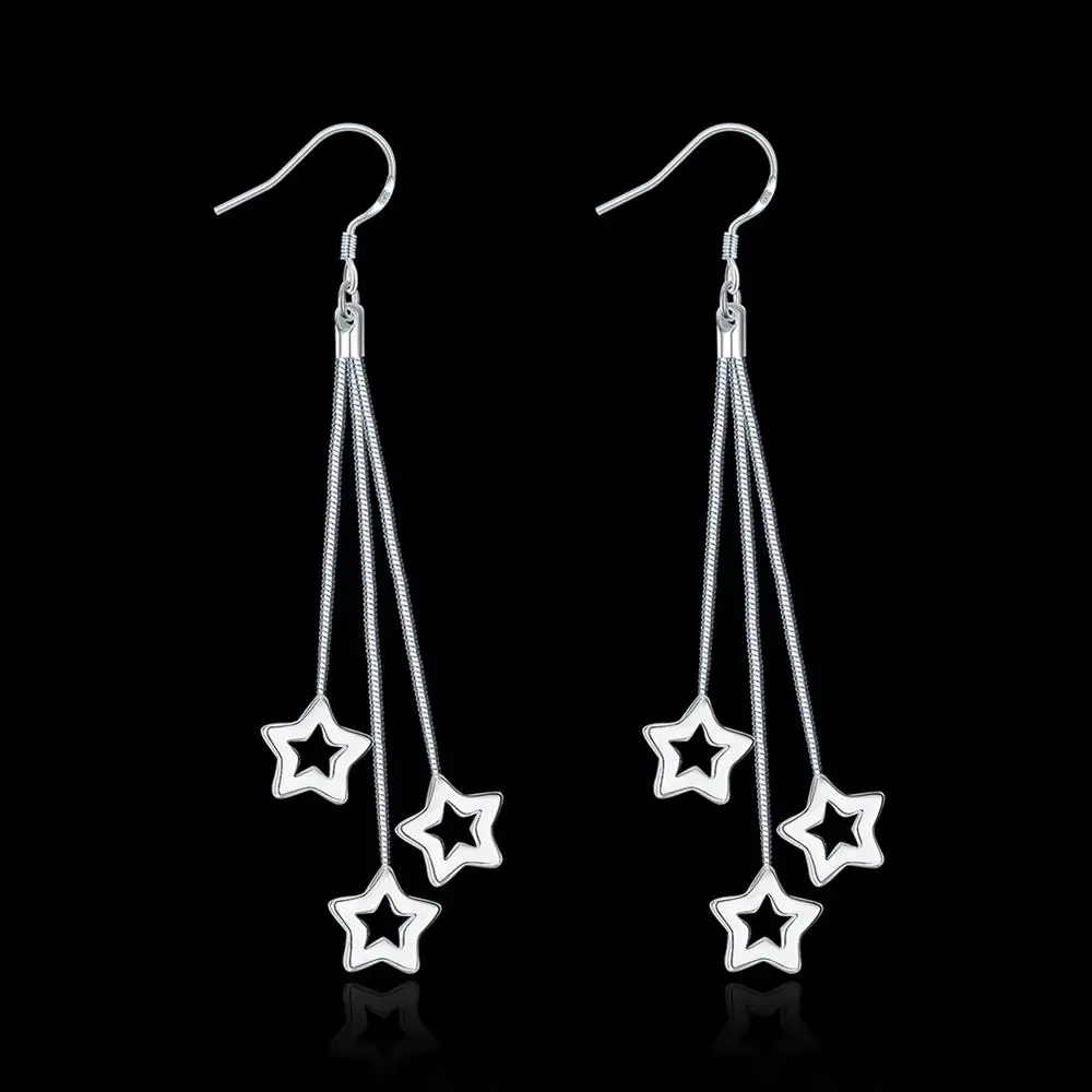 E161 оптовая продажа Мода Посеребренная jewelry Серьги падения мотаться леди подарок