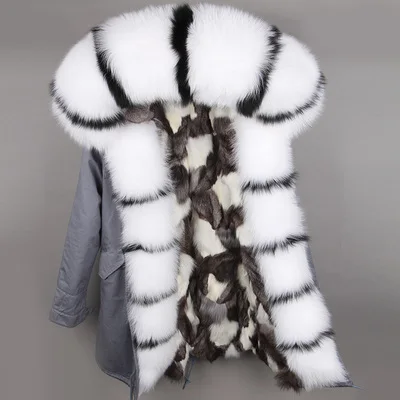 OFTBUY, зимняя женская куртка, длинная парка, Воротник из натурального Лисьего меха, капюшон, подкладка из лисьего меха, толстая теплая парка, уличная одежда - Цвет: 16