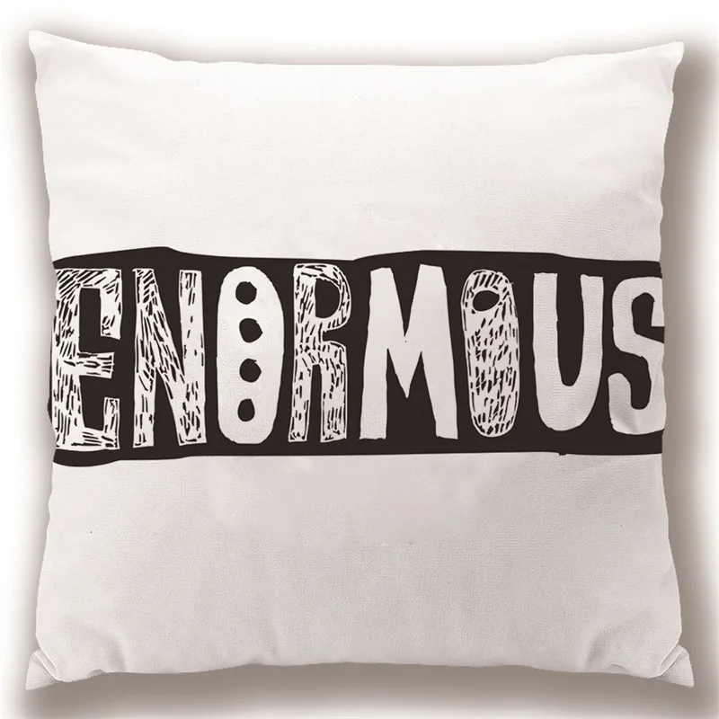 Великолепные слова декоративные буквы теплая история наволочки черный и белый