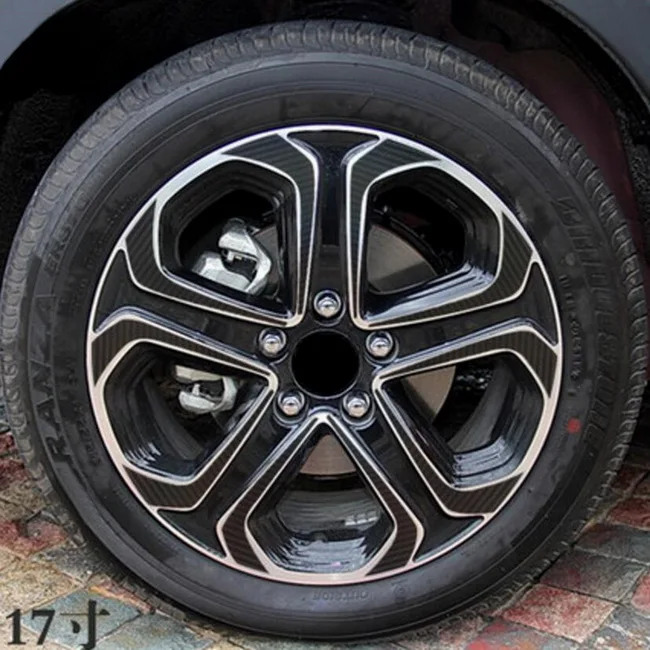 Tonlinker 1 шт. на 4 колеса DIY автомобиль стиль 17 дюймов Углеродные, для колес волокна Защитный чехол наклейки для Honda vezel HRV