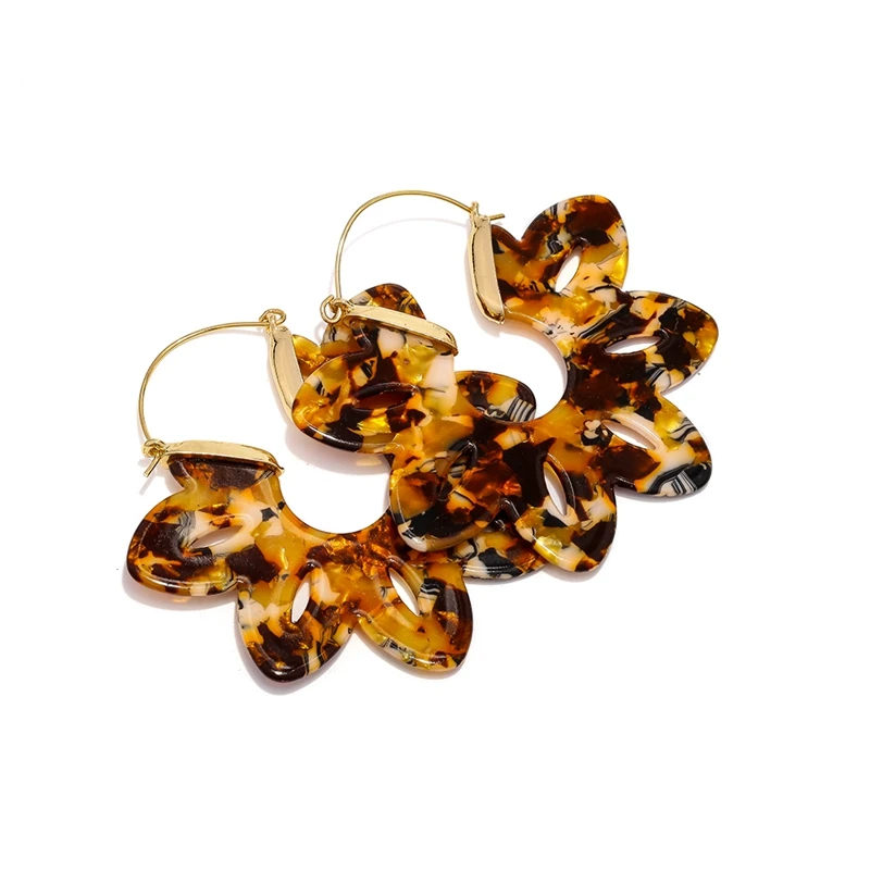 Junlead модные дешевые красочные розовые серьги капли из смолы большие полые