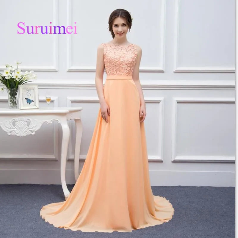 Элегантное шифоновое платье подружки невесты с глубоким вырезом 2019 длинное
