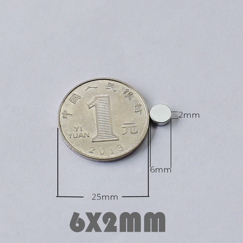 100/200/500 шт 6x2 мм Неодимовый Магнит Сильные круглые магниты N35 диск 6*2 поисковый