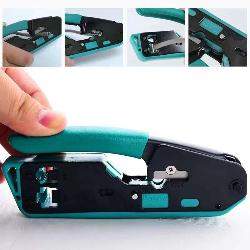 100% original Pro'skit CP-333 6P/8P Crimping Network Tongs Handheld portable cable stripper Terminal tool Multifunctional Plier