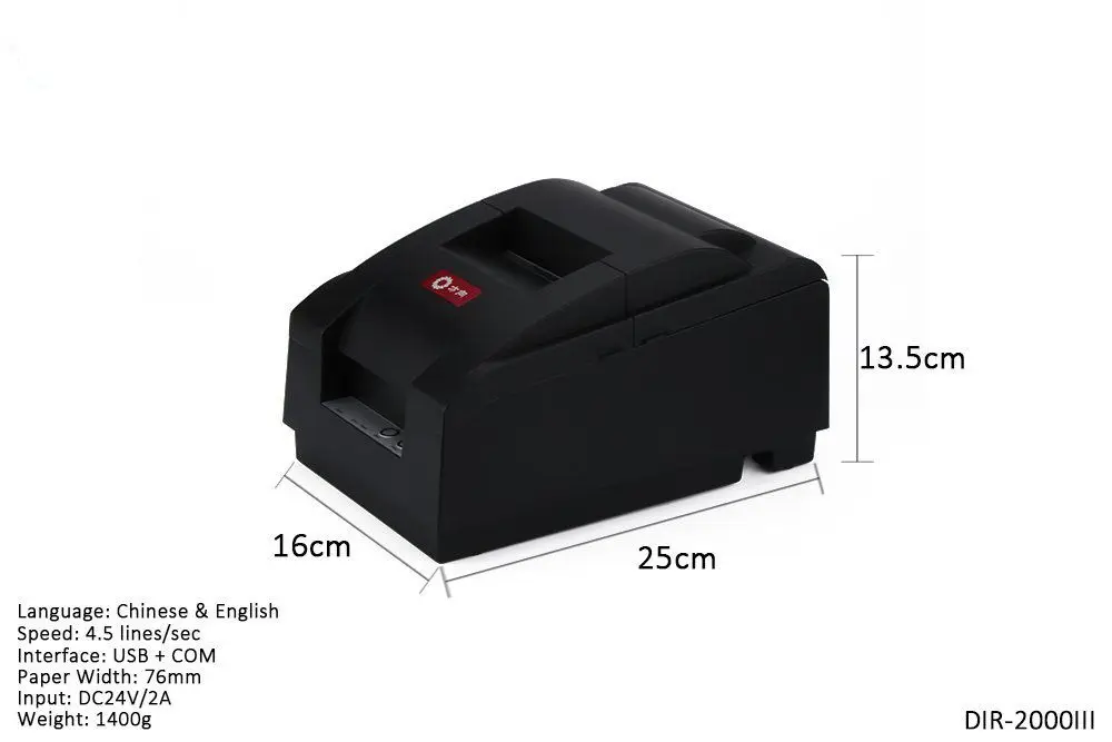Черный Настольный матричный чековый принтер ширина бумаги 76 мм последовательный