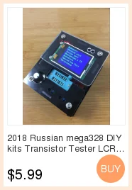 Русский mega328 DIY наборы lcr-тестер Диодная емкость ESR метр ШИМ квадратная волна генератор сигналов частоты