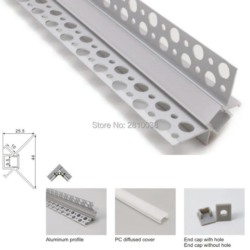10 шт./партия угловая Светодиодная лента алюминиевый профиль и внутренний угловой
