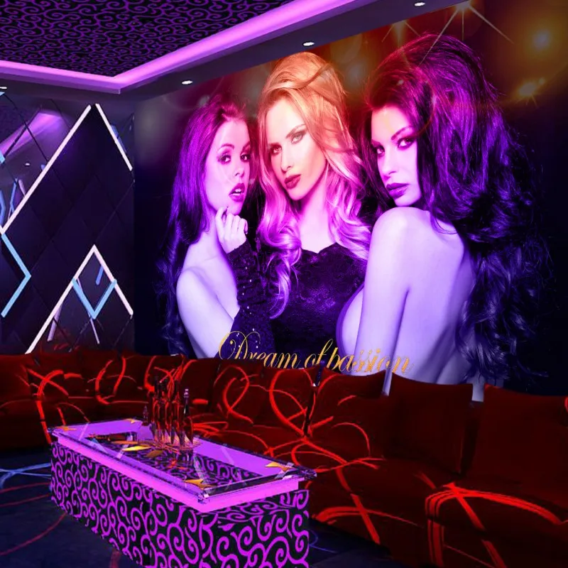 Фотообои на заказ Фреска бикини бар КТВ ночной клуб фон Стена спальня отель