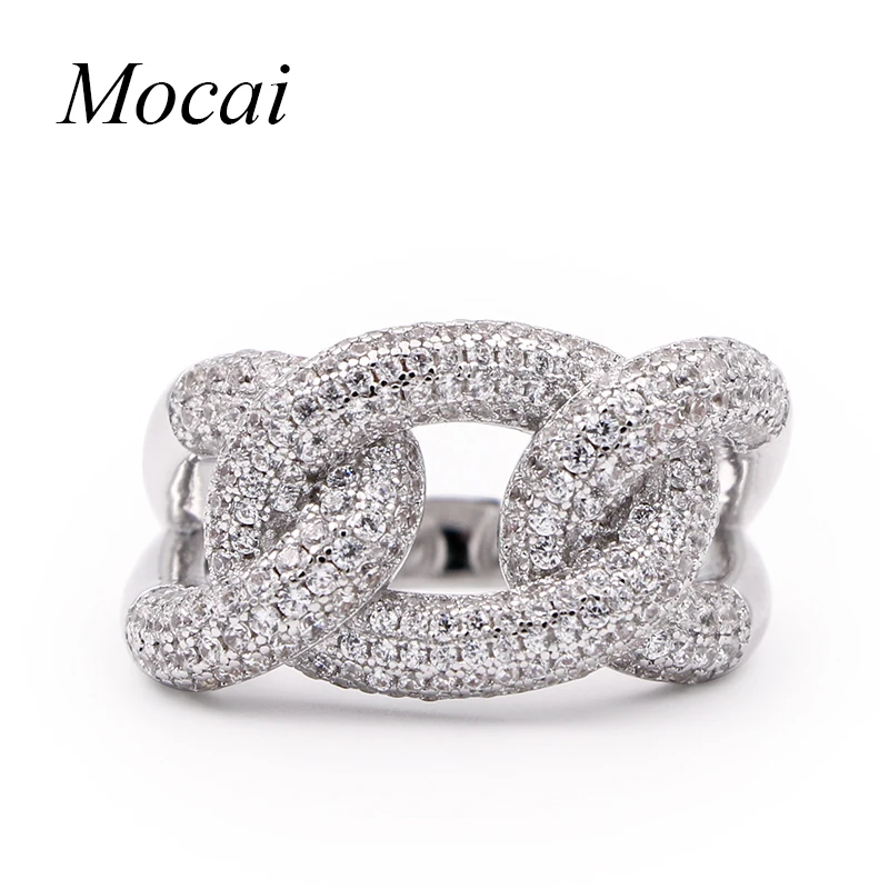 Модные крутые цепочки кольцо в стиле панк серебряное роскошное полного циркония