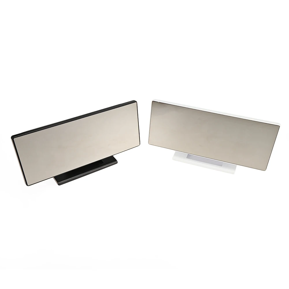 Цифровой светодиодный будильник с зеркалом многофункциональные настольные часы