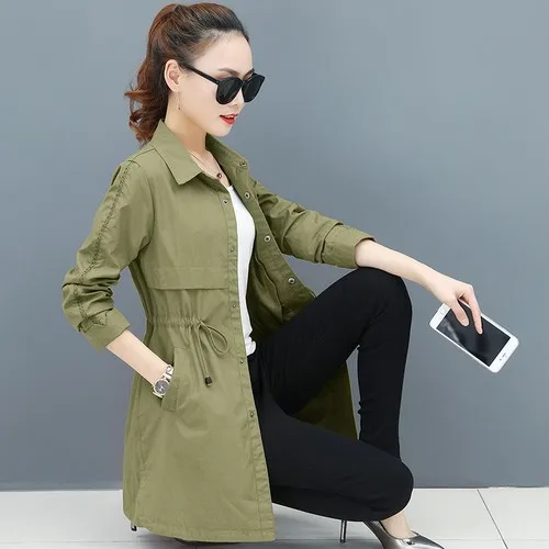 Новый двубортный Тренч с Winderbreak Женская модная длинная однотонная куртка