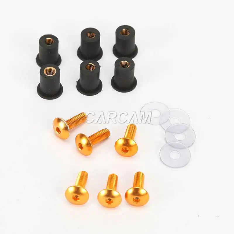 6x M5 Золотой Мотоцикл ветрового стекла болты винт для Yamaha Kawasaki Suzuki Ducati Honda Triumph KTM Can