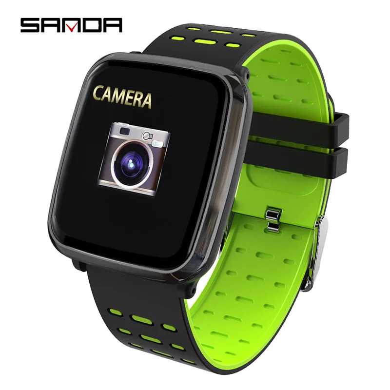 Green SANDA K02, женские Смарт-часы, помощник по жизни, напоминание, цифровые наручные часы, ответ на вызов, пульсометр, кровяное давление, кислород - Цвет: Green