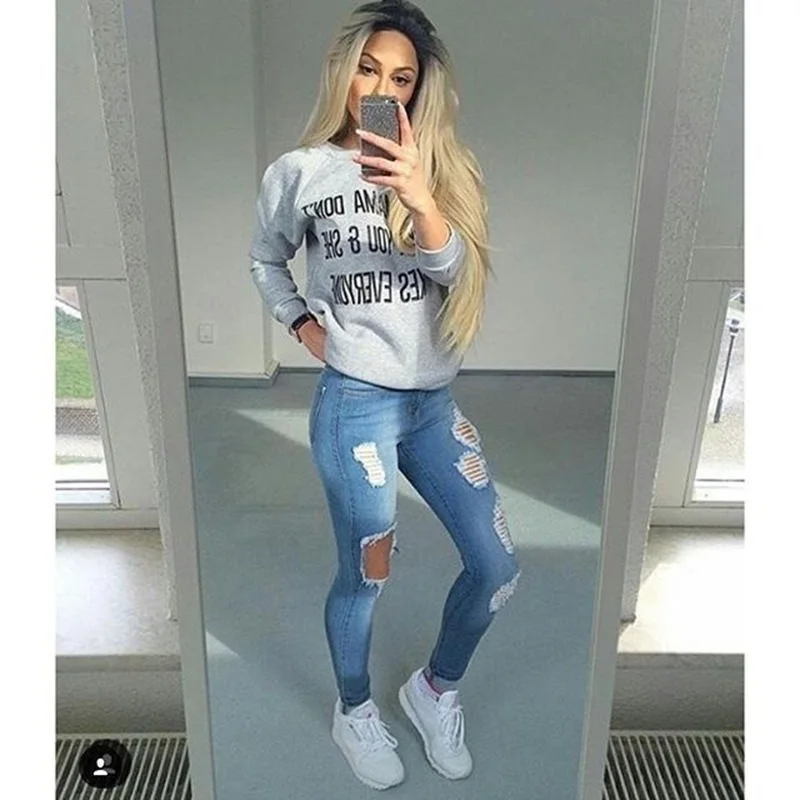 Рваные джинсы-бойфренды с дырками женские брюки крутые джинсы винтажные прямые