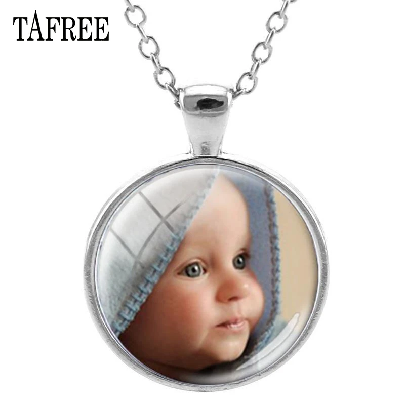 25silver TAFREE индивидуальный фото кулон с текстом ожерелье ручной работы семья ребенок папа мама брат сестра друзья ювелирные изделия NA01 - Окраска металла: 25silver