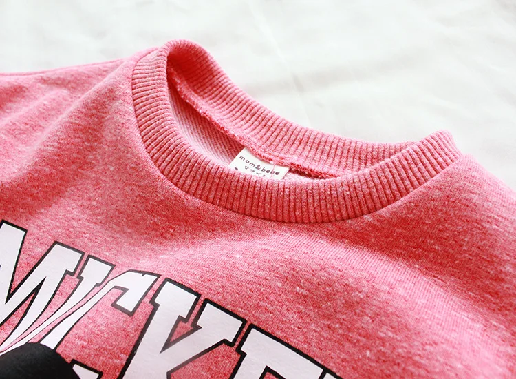 Мать и дочь наряды Прекрасный Микки Хлопка С Длинным рукавом Свитера Розовый