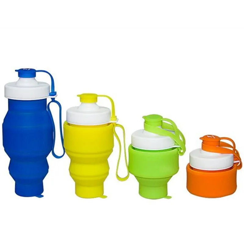 530ml bottles Europe United States popular outdoor sports travel kettle portable Shatterproof silicone folding fitness | Дом и сад