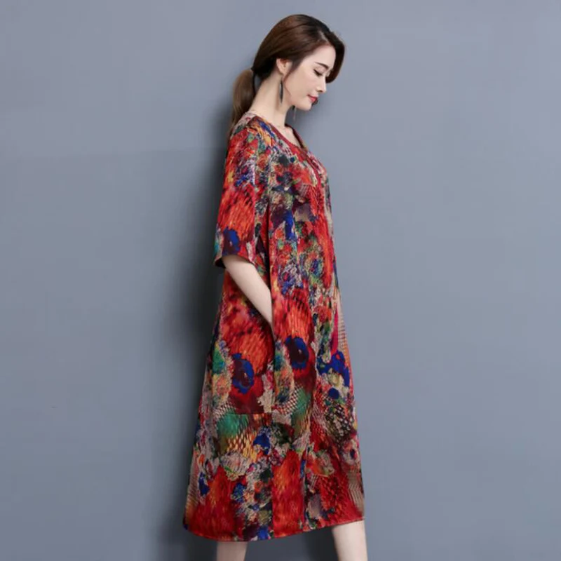 Элегантные платья из искусственного шелка новинка 2018 летнее винтажное