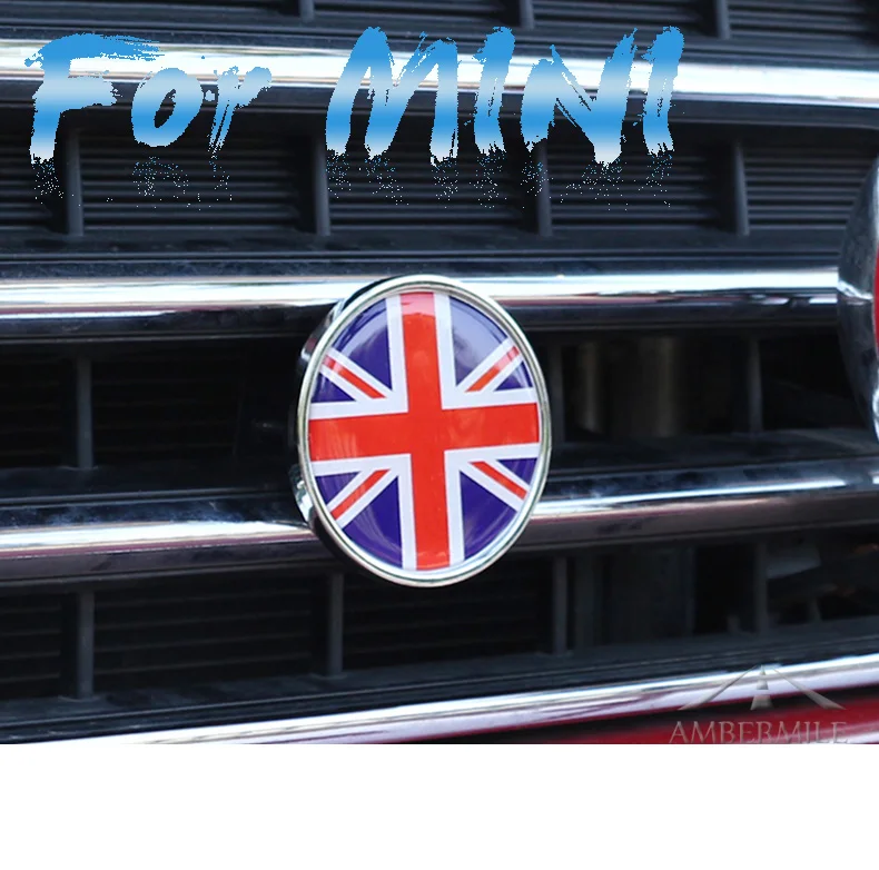 Ambermile автомобиль передний бейдж с эмблемой Grill металлические наклейки для Mini Cooper, Countryman, R55 R56 R50 R53 R60 R61 F54 F55 F56 аксессуары
