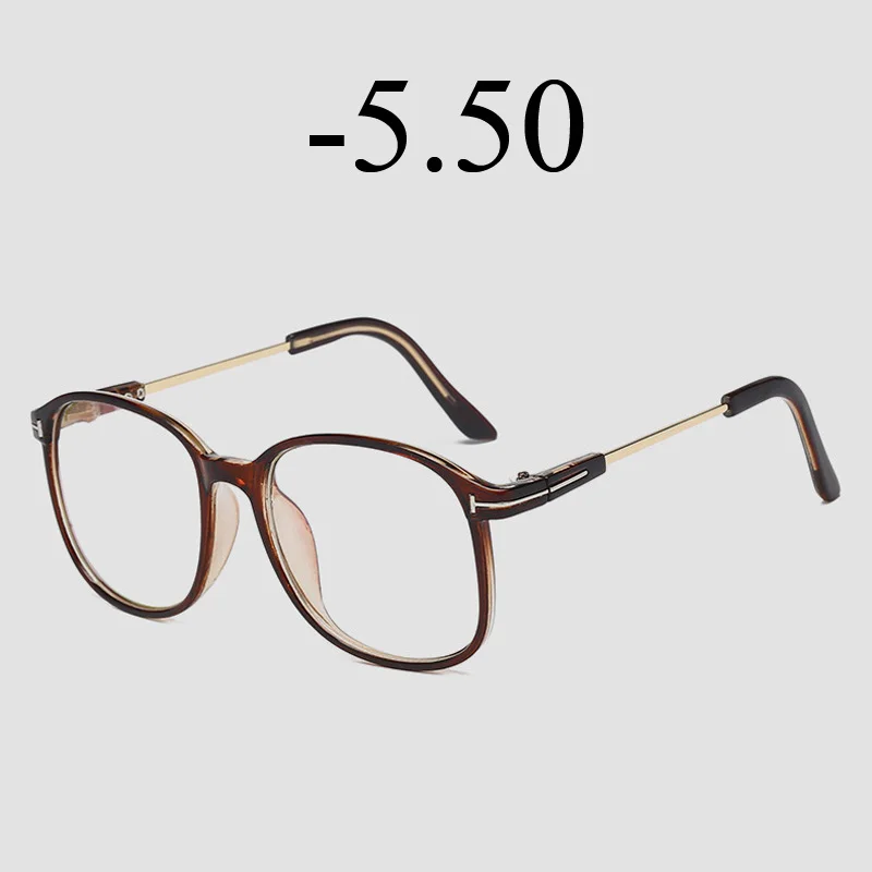 Brown -5.5 Iboode диоптрические-1,0 до-6,0 очки для близорукости ретро унисекс готовые очки для близорукости мужские и женские винтажные круглые короткие очки для коррекции зрения - Цвет оправы: Brown -5.5