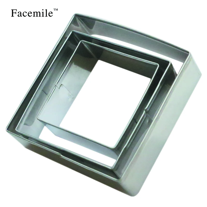 3 шт./компл. набор квадратных резаков для печенья форма из нержавеющей стали