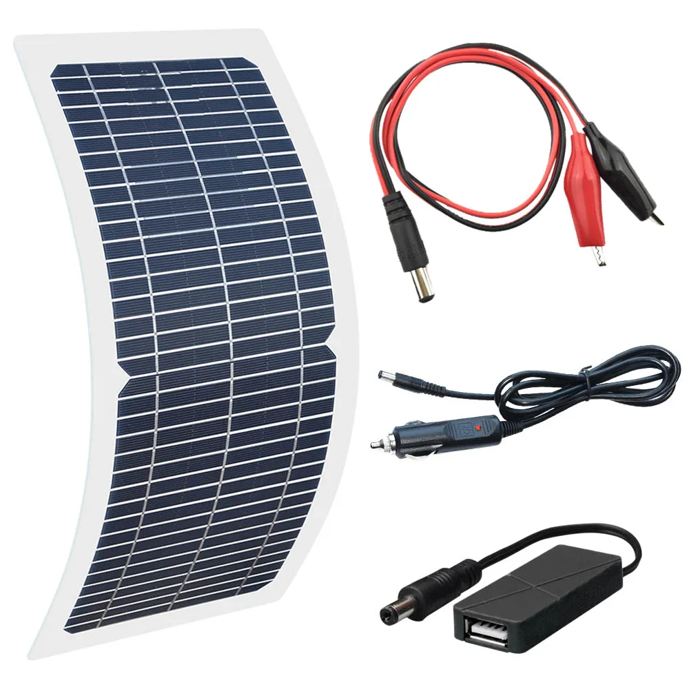 solar panel kit Xinpugaung 10 Вт Гибкая Портативная панели солнечных батарей солнечная батарея панель 5 В 12 В зарядное устройство дома открытый Powerbank USB Выход для Автомобильного телефона Кемпинг - Цвет: solar panel kit