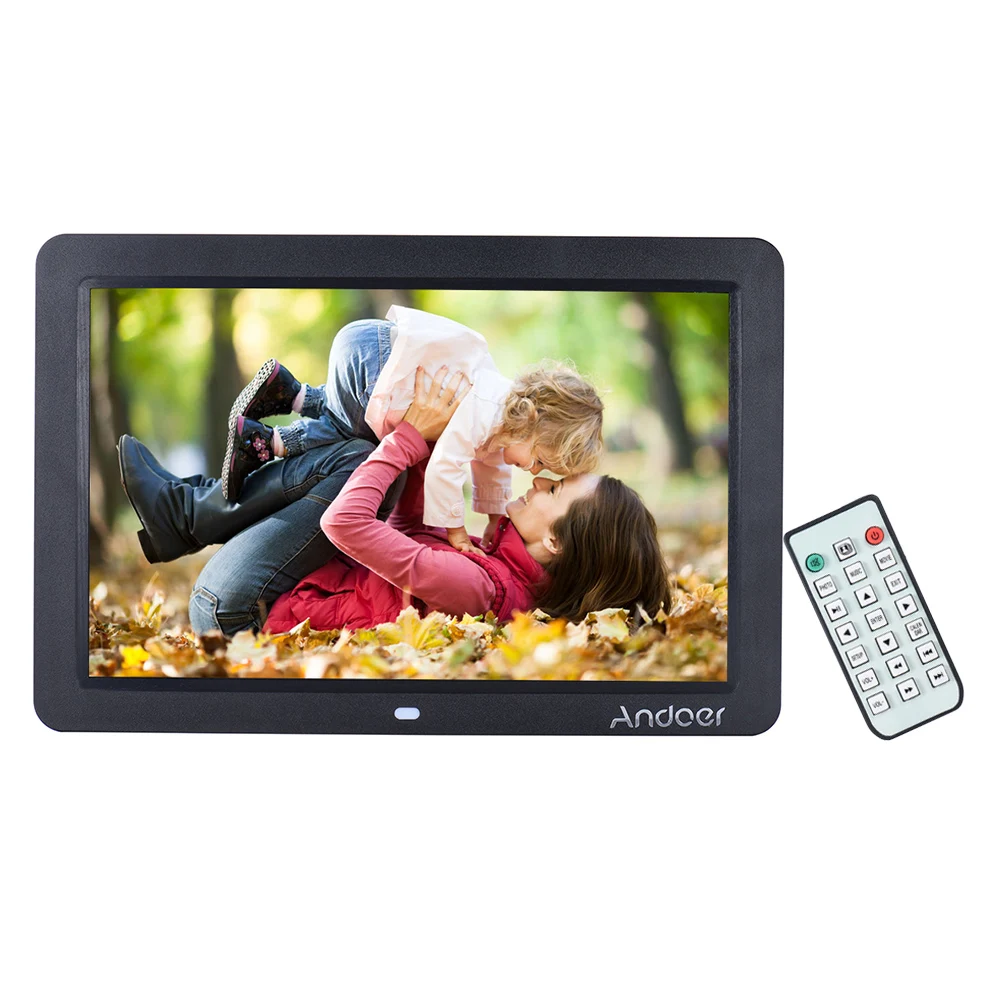 Andoer 1" широкий экран HD светодиодный цифровой фоторамка цифровой альбом 1280*800 электронная фоторамка с пультом дистанционного управления