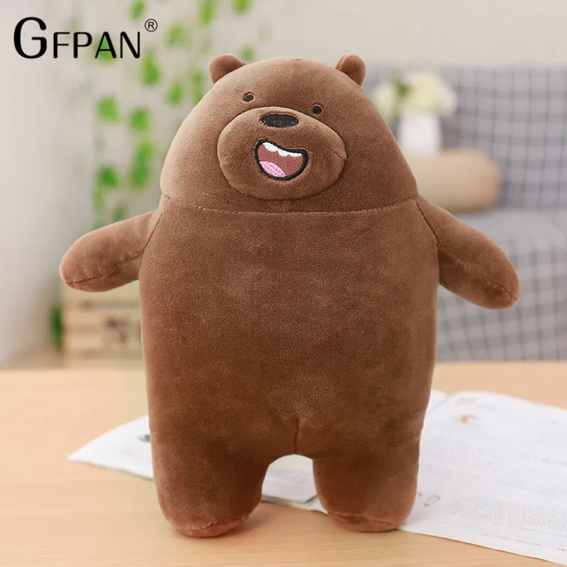 brown bear 1 шт., 27-45 см, новинка, модные голые медведи, мультяшный медведь, мягкая плюшевая игрушка, белый, коричневый медведь, панда, подарок на день рождения для детей, малышей, детей - Цвет: brown bear