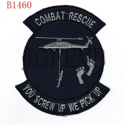 USAF PJ combat rescue you напортачите мы подбираем тактику боевого духа Военная Вышивка патч - Цвет: Blue