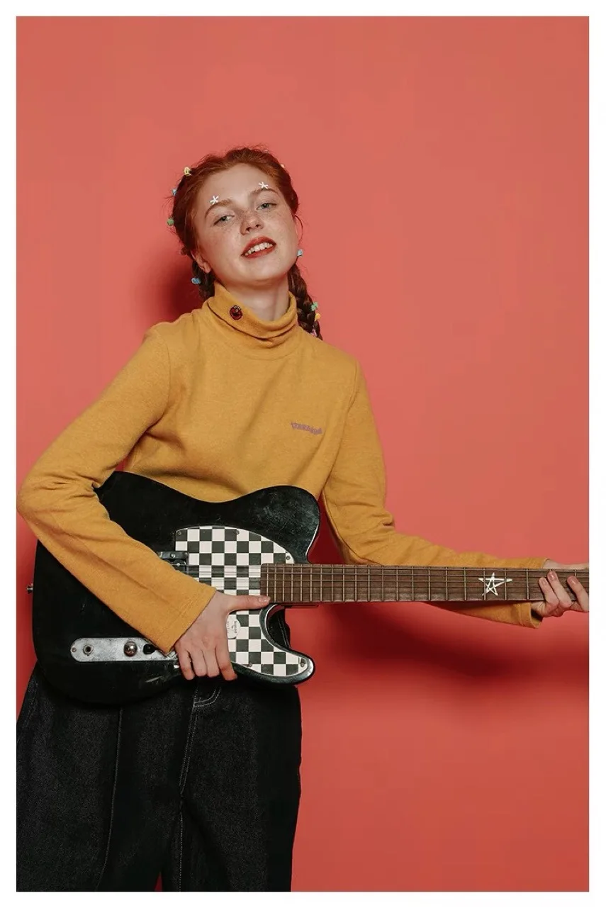 Женская футболка с высоким воротом на осень и зиму новинка 2019 модные женские