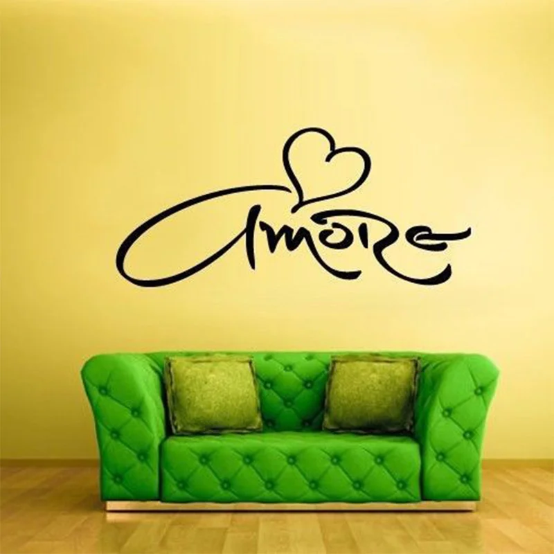 

Amore Love Heart Wall Decal Vinyl Sticker,Italian Language Wall Decal Stickers Bedroom Decor