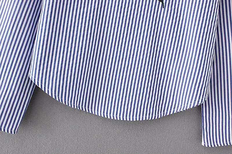 Women Blouse Shirts Casual Striped plus size Blusa Appliques Full Sleeve O-Neck Tops Blusas |